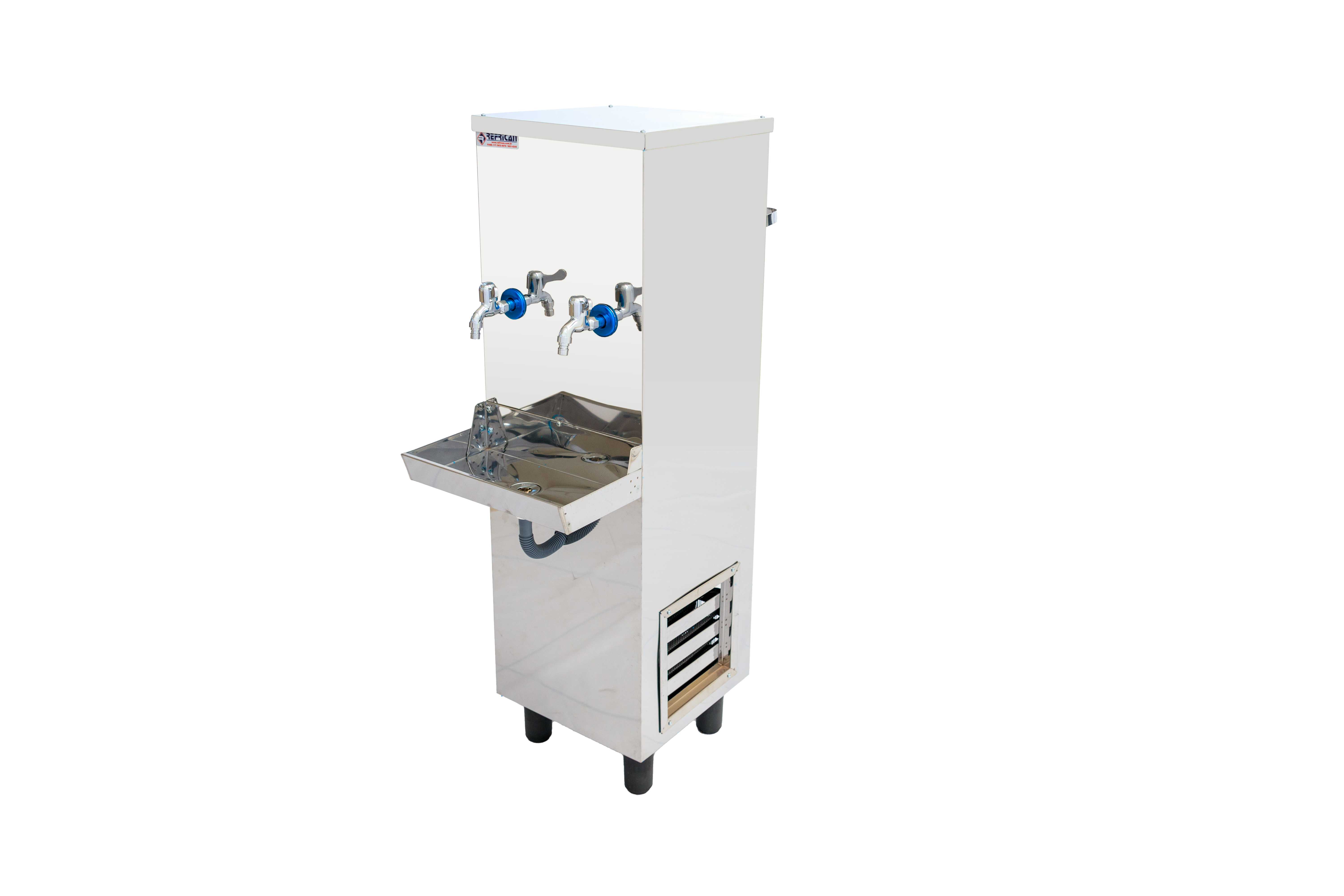 Bebedouro Industrial 15 Litros inox 304, capacidade 45 pessoas por hora, dimensoes 35 × 65 × 122 cm